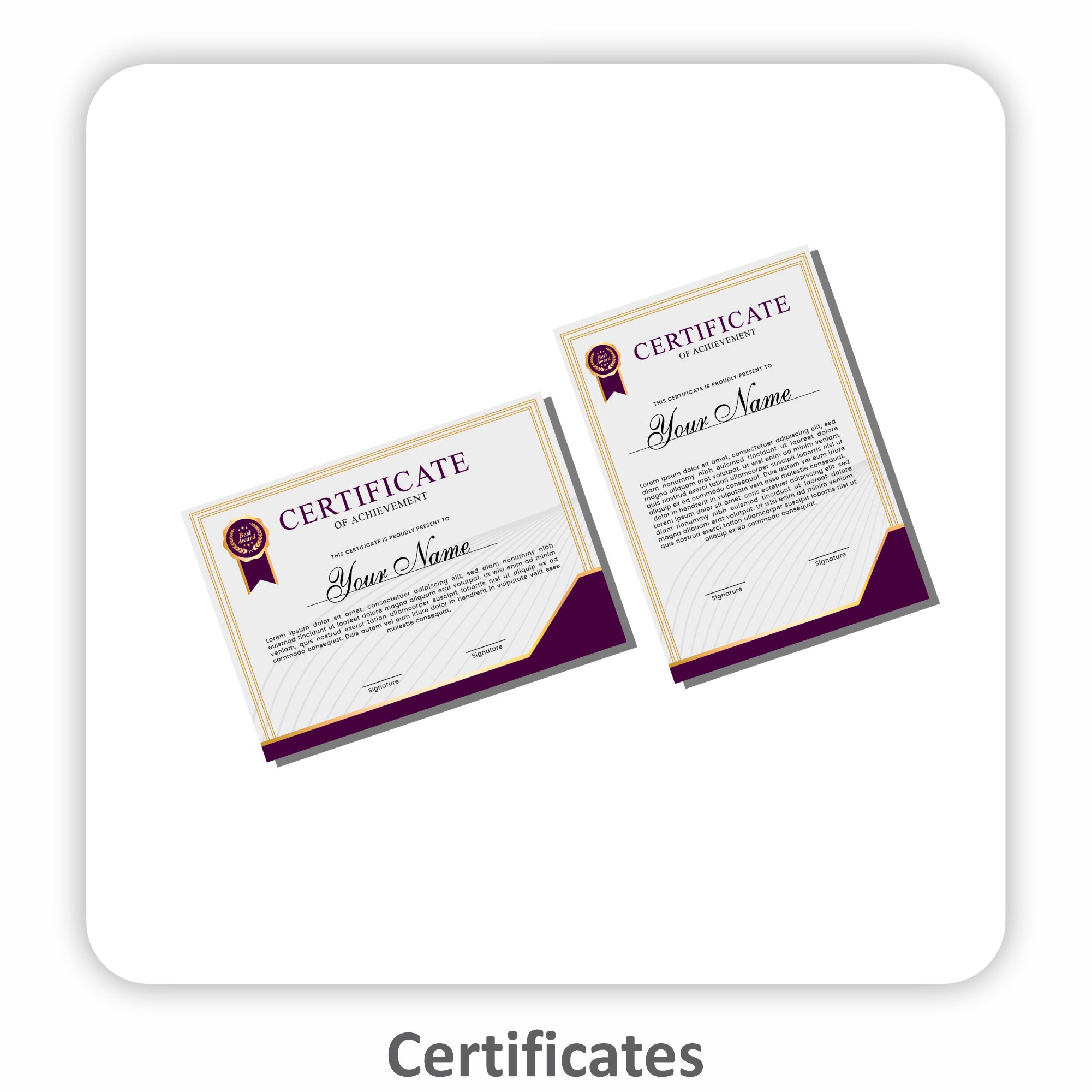 Certificates