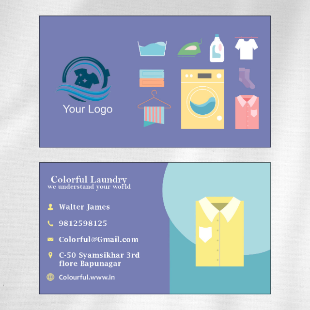 Laundry Visiting Card Design