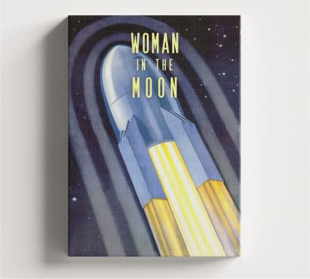 Woman in the Moon Movie Wall Canvas Mockup