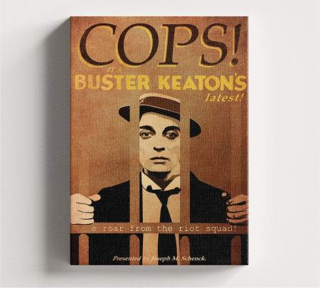 Cops (1922) Movie Wall Art Canvas Mockup