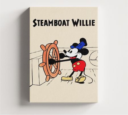 Steamboat Willie Movie Wall Art Canvas Mockup