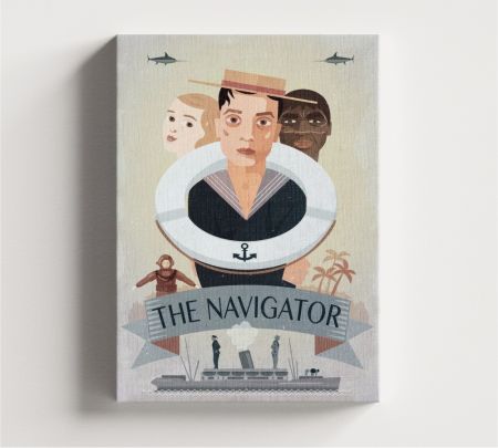 The Navigator (1924) Movie Wall Canvas Mockup