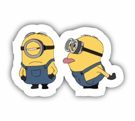 Minions Kevin And Bob Sticker Mockup