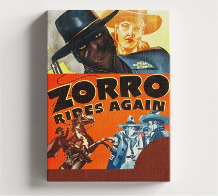 Zorro Rides Again Movie Wall Art Canvas Mockup