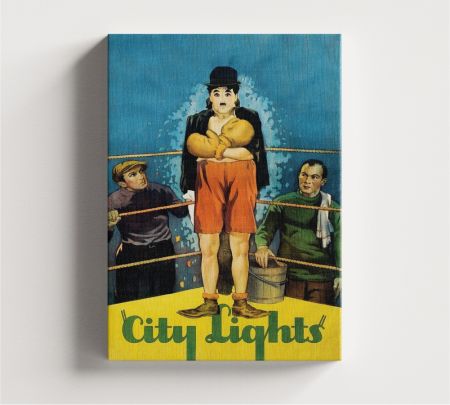 City Lights Movie Wall Art Canvas Mockup