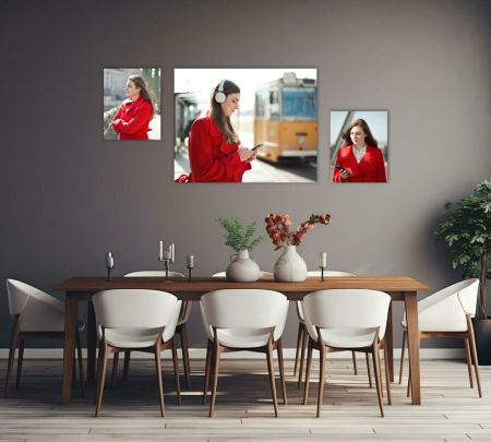 3 Panel Wall Display Canvas 40"x16" Mockup