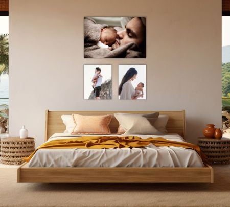 3 Panel Wall Display Canvas 18"x24" Mockup