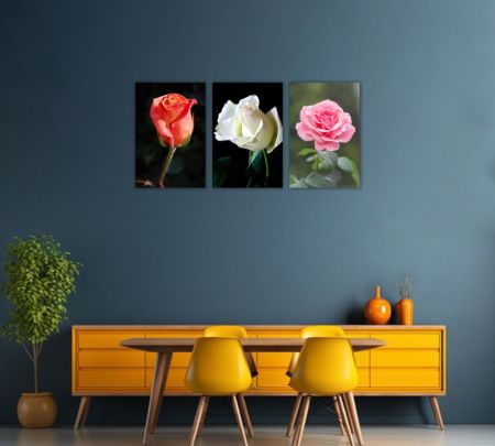 3 Panel Wall Display Canvas 64"x30" Mockup