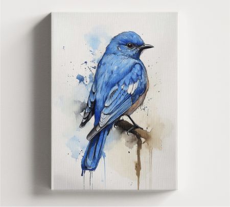 Bluebird Wall Canvas Mockup