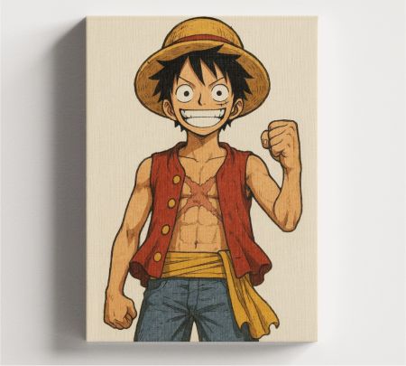 Monkey D. Luffy Wall Canvas Mockup