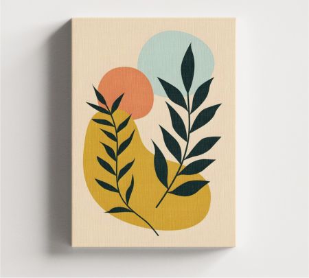 Floral Abstract Wall Art Canvas Mockup