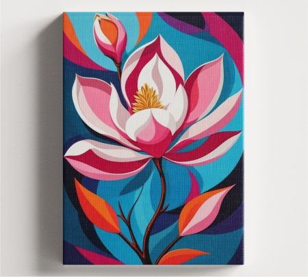 Lotus Abstract Wall Art Canvas Mockup