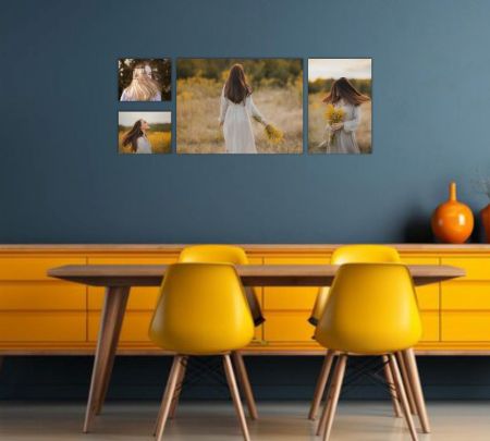 4 Panel Wall Display Canvas 50"x18" Mockup