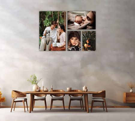4 Panel Wall Display Canvas 34"x24" Mockup