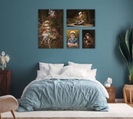 4 Panel Wall Display Canvas 36"x25" Mockup