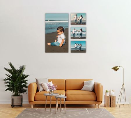 4 Panel Wall Display Canvas 35"x34" Mockup