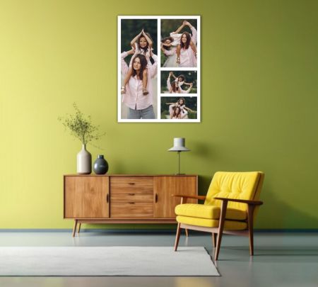 4 Portrait Photo Collage Mockup