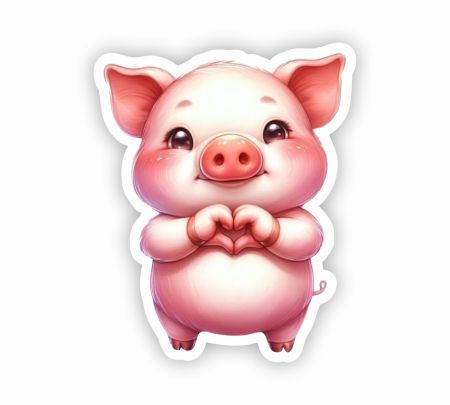 Little Piggy Sticker Mockup