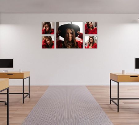 5 Panel Wall Display Canvas 54"x26" Mockup