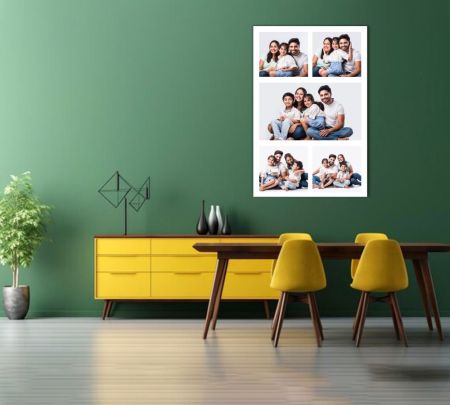 5 Portrait Photo Collage Canvas Mockup