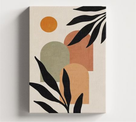 Boho Terracotta Abstract Wall Art Canvas Mockup