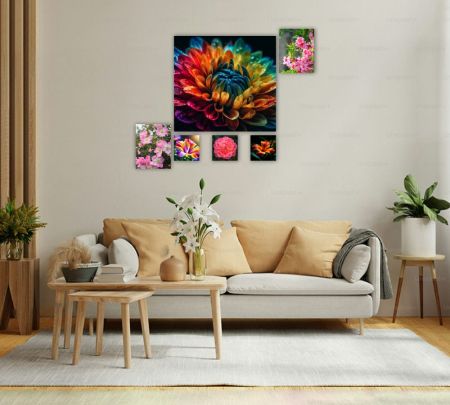 6 Panel Wall Display Canvas 56"x44" Mockup