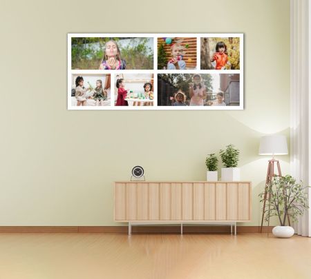 6 Panoramic Photo Collage For Family Mockup