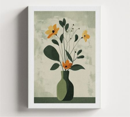 Vase of Blooms Wall Art Canvas Mockup