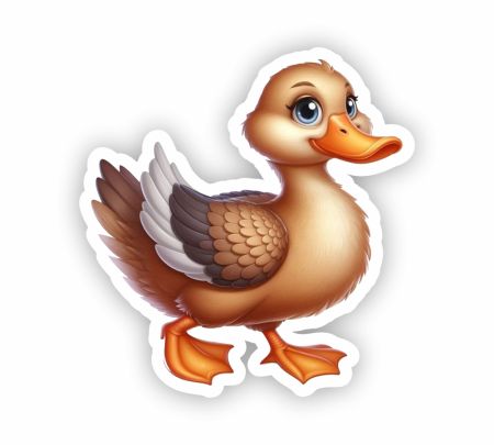 Standing Duck Sticker Mockup