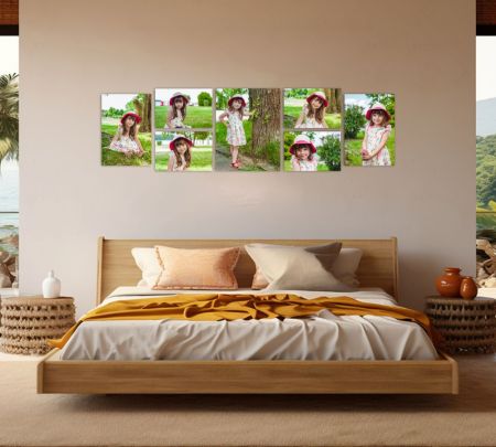 7 Panel Wall Display Canvas 82"x33" Mockup