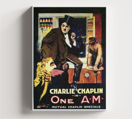 One A.M. (1916) Movie Wall Art Canvas Mockup
