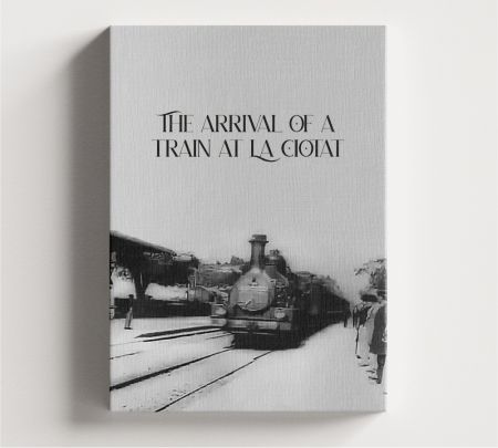 The Arrival of a Train at La Ciotat Movie Wall Art Canvas Mockup