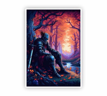 A Knight In The Forest Poster Mockup