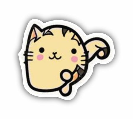 Adorable Happy Cat Sticker Mockup