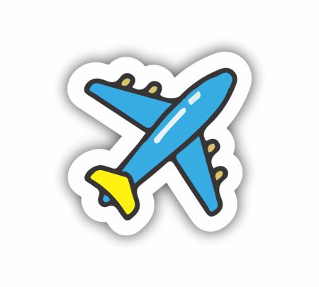 Aeroplane Sticker Mockup