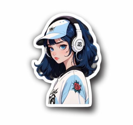 Ai Call Center Girl Sticker Mockup