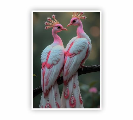 Albino Peacocks Poster Mockup