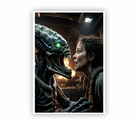 Alien And Human Poster