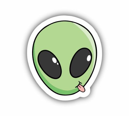 Alien Cute Sticker Mockup