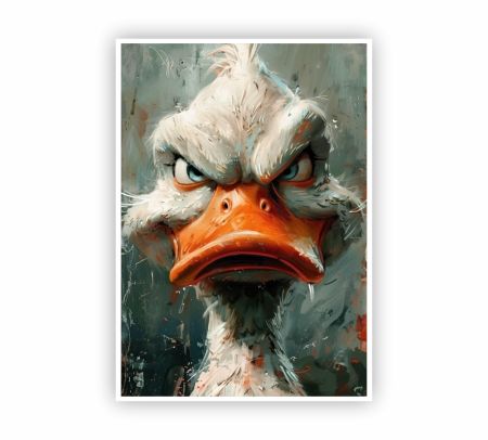 Angry Duck Art Poster Mockup