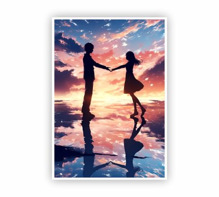 Anime Couple Poster Mockup
