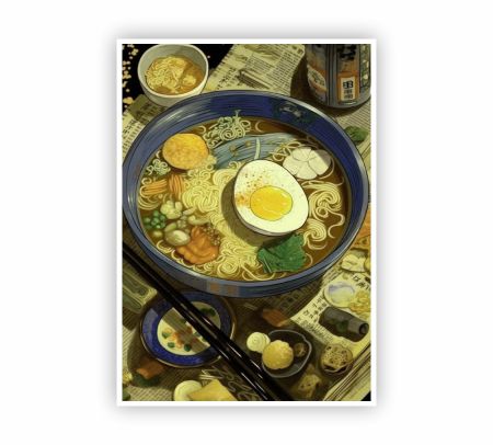 Anime Ramen Bowl Poster Mockup