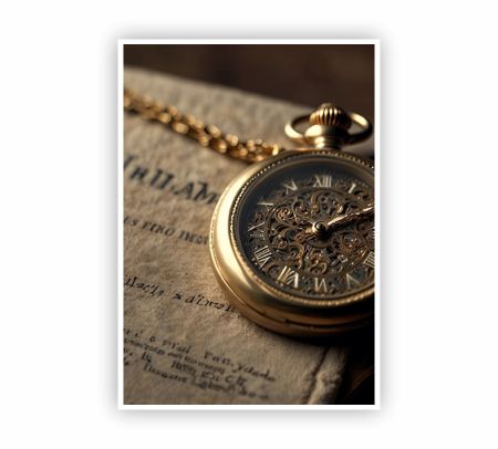 Antique Pocket Watch Poster Mockup