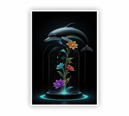 Aqua Bloom Fantasy Poster Mockup