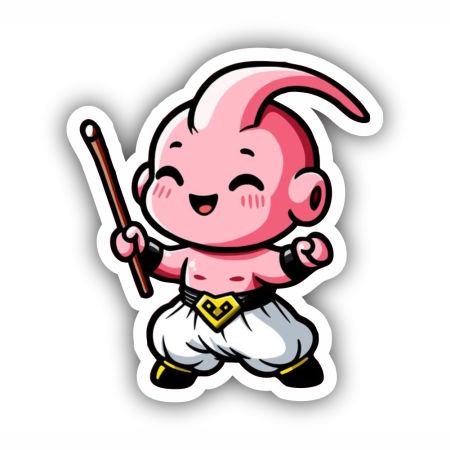 Majin Kidbuu Sticker Mockup