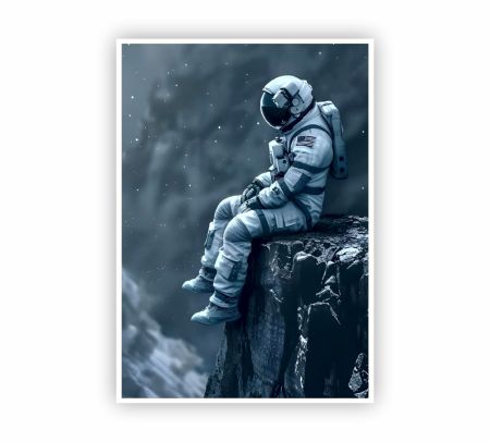 Astronaut On Cliff Poster Mockup