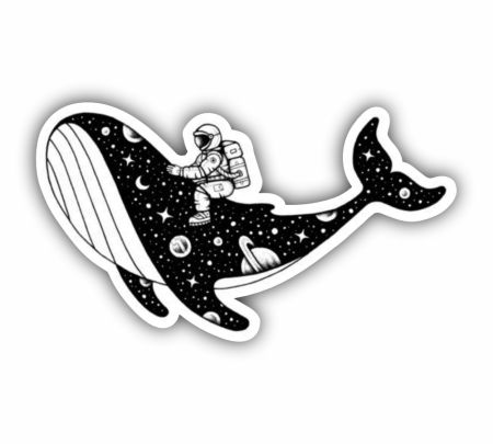 Astronaut Riding Whale Sticker