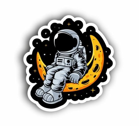 Astronaut Sitting On The Moon Sticker