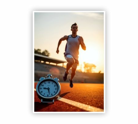 Athlete Running On A Track Poster Mockup