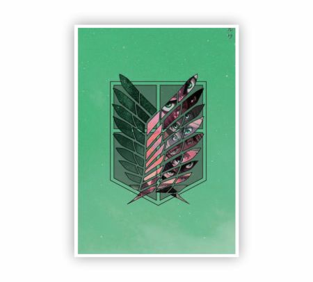Attack On Titan Recon Corps Logo Poster Mockup